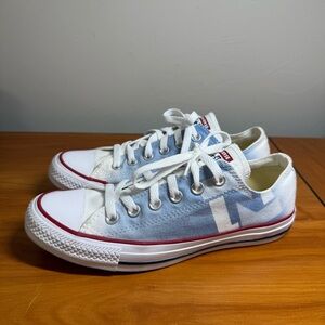 NWOT Converse Chuck Taylor All Star Low Top Canvas Sneaker Blue White Graffiti 8